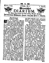 Wiener Zeitung 17390401 Seite: 1