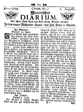 Wiener Zeitung 17390801 Seite: 1