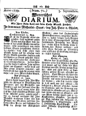 Wiener Zeitung 17390905 Seite: 1