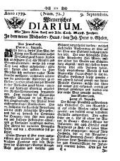 Wiener Zeitung 17390909 Seite: 1