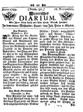 Wiener Zeitung 17391118 Seite: 1