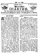 Wiener Zeitung 17391205 Seite: 1