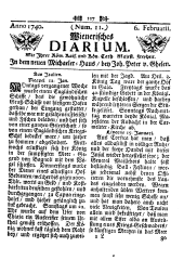 Wiener Zeitung 17400206 Seite: 1