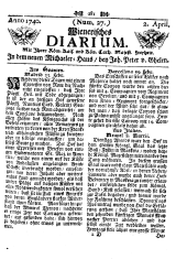 Wiener Zeitung 17400402 Seite: 1