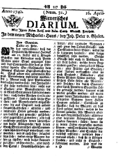 Wiener Zeitung 17400416 Seite: 1