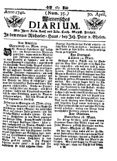 Wiener Zeitung 17400430 Seite: 1