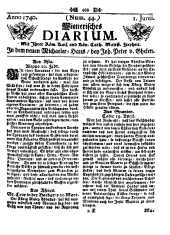 Wiener Zeitung 17400601 Seite: 1