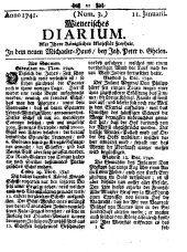 Wiener Zeitung 17410111 Seite: 1