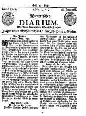 Wiener Zeitung 17410118 Seite: 1