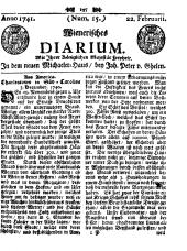 Wiener Zeitung 17410222 Seite: 1