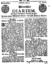 Wiener Zeitung 17410415 Seite: 1
