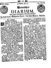 Wiener Zeitung 17410419 Seite: 1