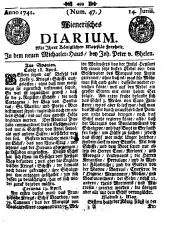 Wiener Zeitung 17410614 Seite: 1