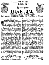 Wiener Zeitung 17410708 Seite: 1