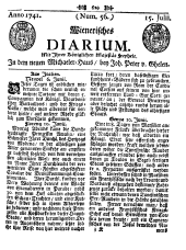 Wiener Zeitung 17410715 Seite: 1
