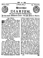 Wiener Zeitung 17410819 Seite: 1