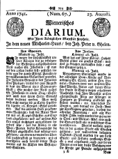 Wiener Zeitung 17410823 Seite: 1