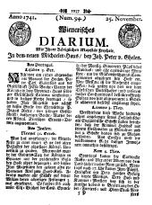 Wiener Zeitung 17411125 Seite: 1