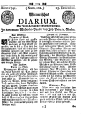 Wiener Zeitung 17411223 Seite: 1