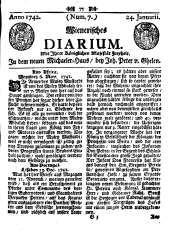 Wiener Zeitung 17420124 Seite: 1