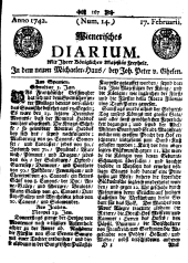 Wiener Zeitung 17420217 Seite: 1