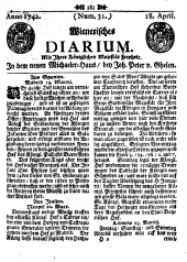 Wiener Zeitung 17420418 Seite: 1