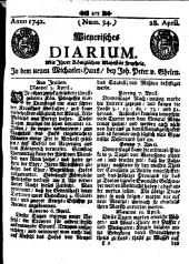 Wiener Zeitung 17420428 Seite: 1