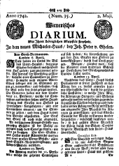 Wiener Zeitung 17420502 Seite: 1