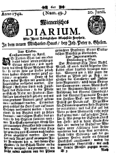 Wiener Zeitung 17420620 Seite: 1