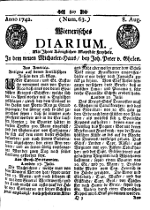 Wiener Zeitung 17420808 Seite: 1