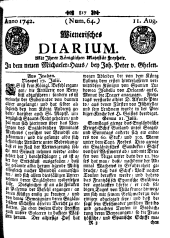 Wiener Zeitung 17420811 Seite: 1