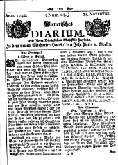 Wiener Zeitung 17421121 Seite: 1