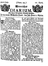 Wiener Zeitung 17430410 Seite: 1