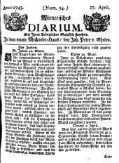 Wiener Zeitung 17430427 Seite: 1