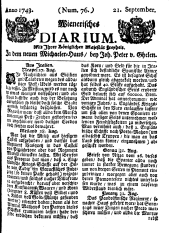 Wiener Zeitung 17430921 Seite: 1