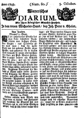 Wiener Zeitung 17431005 Seite: 1