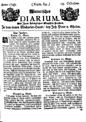 Wiener Zeitung 17431019 Seite: 1