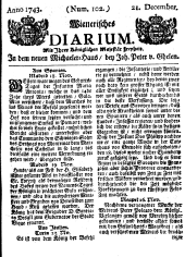 Wiener Zeitung 17431221 Seite: 1