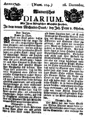 Wiener Zeitung 17431228 Seite: 1