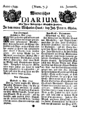 Wiener Zeitung 17440122 Seite: 1