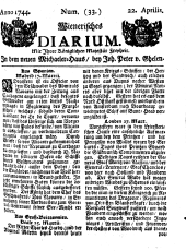 Wiener Zeitung 17440422 Seite: 1