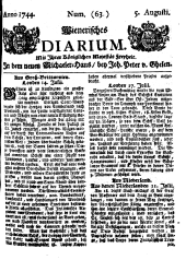 Wiener Zeitung 17440805 Seite: 1