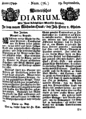 Wiener Zeitung 17440919 Seite: 1