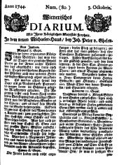 Wiener Zeitung 17441003 Seite: 1