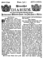 Wiener Zeitung 17441128 Seite: 1