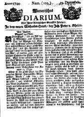 Wiener Zeitung 17441219 Seite: 1