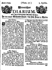 Wiener Zeitung 17450403 Seite: 1