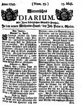 Wiener Zeitung 17450515 Seite: 1