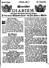 Wiener Zeitung 17450818 Seite: 1