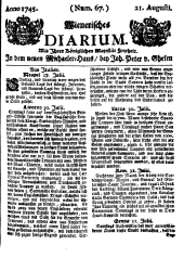 Wiener Zeitung 17450821 Seite: 1